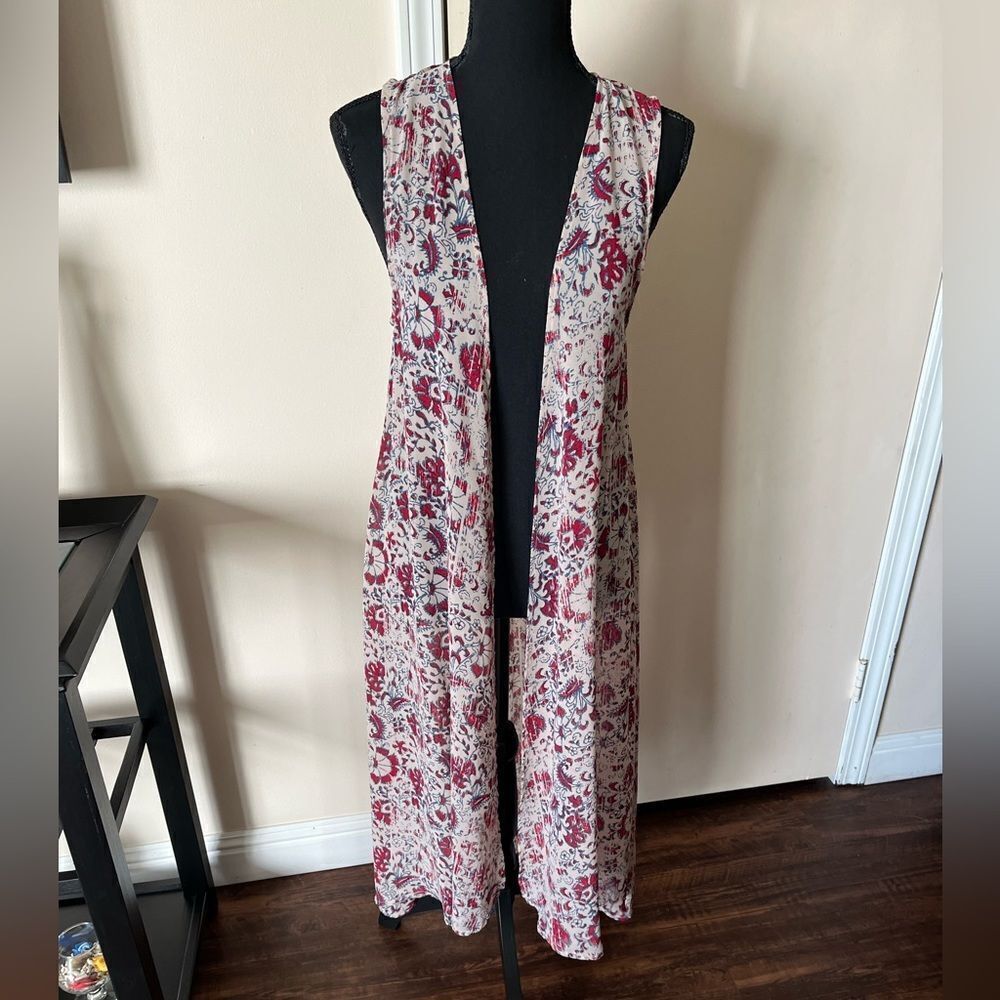 Mossimo Floral Print Sheer Vest size XS
